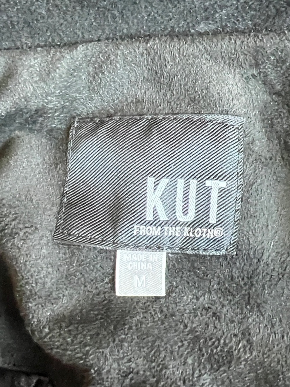 Kut from the Kloth Faux Suede Asymmetrical Zip Moto Jacket with Leopard Print - Picture 7 of 8